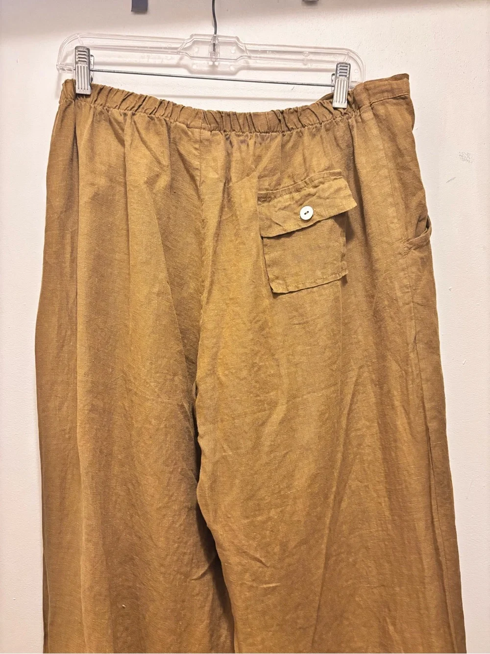 bryn Walker Wide-Leg Drawstring Linen Capri — Brown